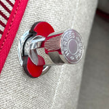 エルメス HERMES エールバッグジップキャビン50 D刻 ベージュ/レッド SV金具 トワルキャンプ/ハンター レディース ショルダーバッグ