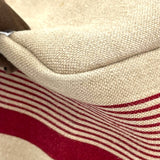 エルメス HERMES エールバッグジップキャビン50 D刻 ベージュ/レッド SV金具 トワルキャンプ/ハンター レディース ショルダーバッグ