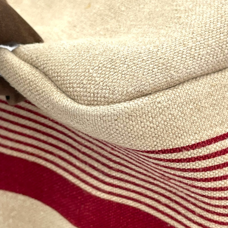 エルメス HERMES エールバッグジップキャビン50 D刻 ベージュ/レッド SV金具 トワルキャンプ/ハンター レディース ショルダーバッグ