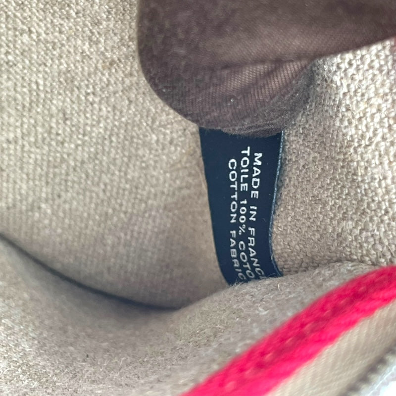 エルメス HERMES エールバッグジップキャビン50 D刻 ベージュ/レッド SV金具 トワルキャンプ/ハンター レディース ショルダーバッグ