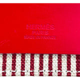 エルメス HERMES エールバッグジップキャビン50 D刻 ベージュ/レッド SV金具 トワルキャンプ/ハンター レディース ショルダーバッグ
