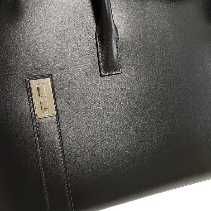 エルメス HERMES ドラッグ2 37 □D刻 ブラック シルバー金具 ボックスカーフ ユニセックス ハンドバッグ