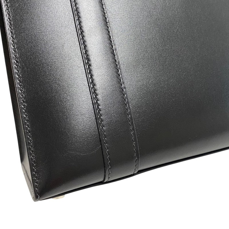 エルメス HERMES ドラッグ2 37 □D刻 ブラック シルバー金具 ボックスカーフ ユニセックス ハンドバッグ