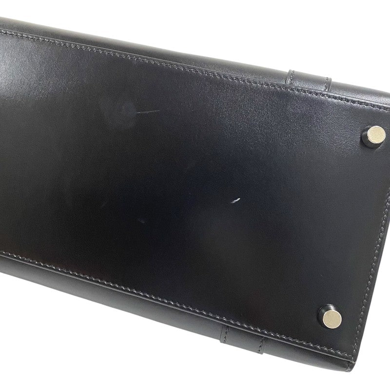 エルメス HERMES ドラッグ2 37 □D刻 ブラック シルバー金具 ボックスカーフ ユニセックス ハンドバッグ