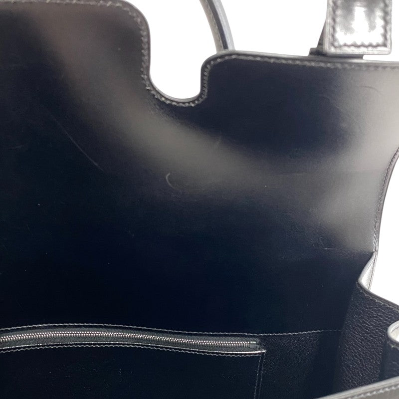 エルメス HERMES ドラッグ2 37 □D刻 ブラック シルバー金具 ボックスカーフ ユニセックス ハンドバッグ