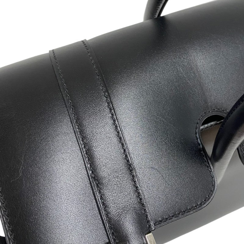 エルメス HERMES ドラッグ2 37 □D刻 ブラック シルバー金具 ボックスカーフ ユニセックス ハンドバッグ
