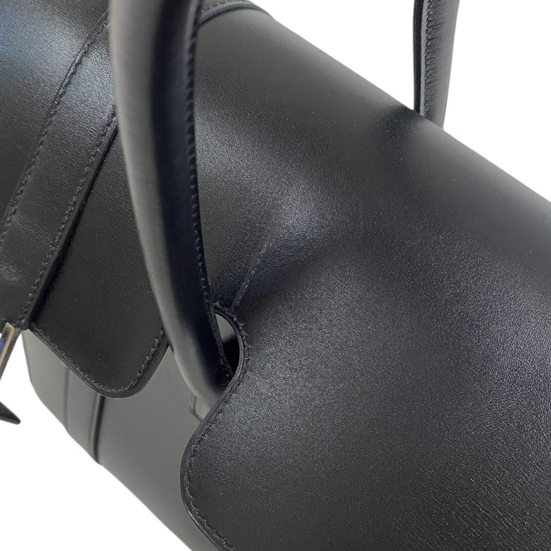 エルメス HERMES ドラッグ2 37 □D刻 ブラック シルバー金具 ボックスカーフ ユニセックス ハンドバッグ