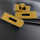 エルメス HERMES ケリー28 外縫い □G刻 ブラック ゴールド金具 ボックスカーフ レディース ハンドバッグ ショルダーバッグ
