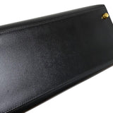 エルメス HERMES ケリー28 外縫い □G刻 ブラック ゴールド金具 ボックスカーフ レディース ハンドバッグ ショルダーバッグ