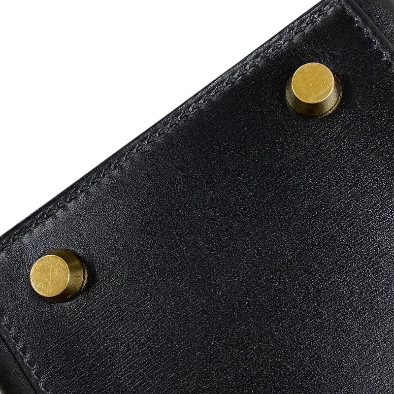 エルメス HERMES ケリー28 外縫い □G刻 ブラック ゴールド金具 ボックスカーフ レディース ハンドバッグ ショルダーバッグ