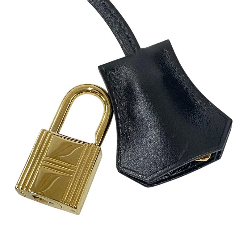 エルメス HERMES ケリー28 外縫い □G刻 ブラック ゴールド金具 ボックスカーフ レディース ハンドバッグ ショルダーバッグ