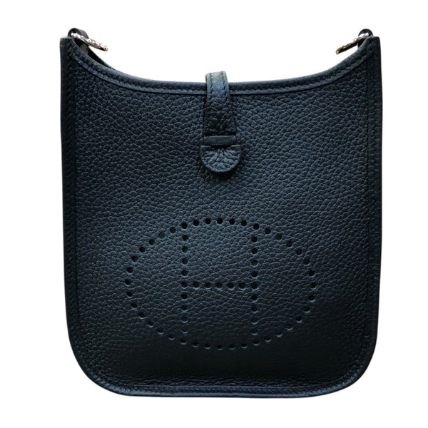 エルメス HERMES エヴリンTPM W刻印 ブラック/シルバー金具 トリヨン レディース ショルダーバッグ