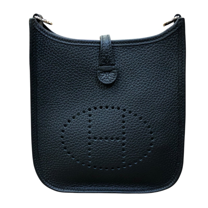 エルメス HERMES エヴリンTPM W刻印 ブラック/シルバー金具 トリヨン レディース ショルダーバッグ