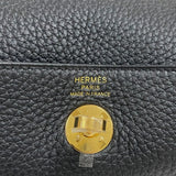 エルメス HERMES リンディミニ K刻 ブラック ゴールド金具 トリヨンクレマンス レディース ショルダーバッグ