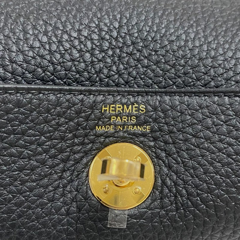 エルメス HERMES リンディミニ K刻 ブラック ゴールド金具 トリヨンクレマンス レディース ショルダーバッグ