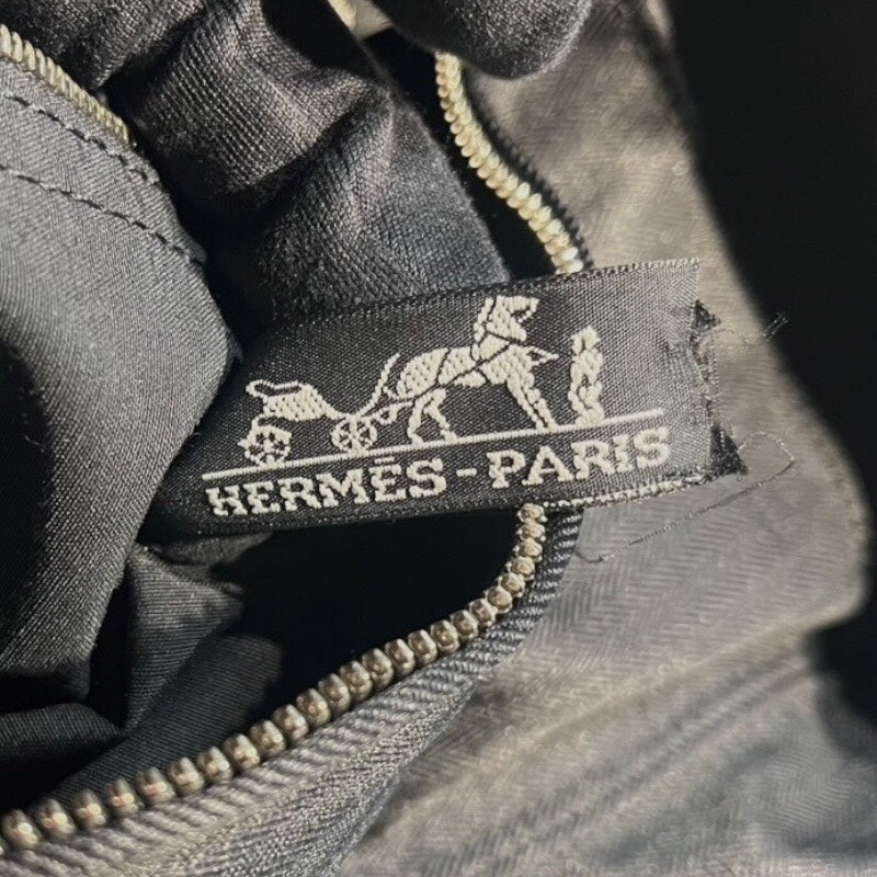 エルメス HERMES アカプルコGM ブラック シルバー金具 トワル メンズ ボストンバッグ