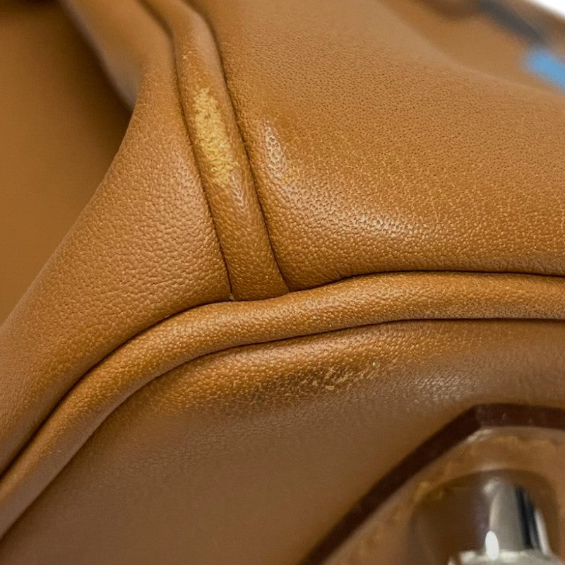エルメス HERMES バーキン30 トレサージュ ゴールド×ブルーノール×ブルーインディゴ シルバー金具 スイフト レディース ハンドバッグ