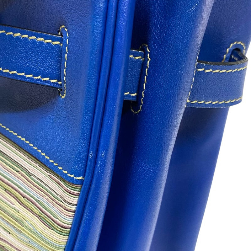 エルメス HERMES バーキン35 □F刻 ブルーフランス ゴールド金具 ガリバー ヴィブラート レディース ハンドバッグ