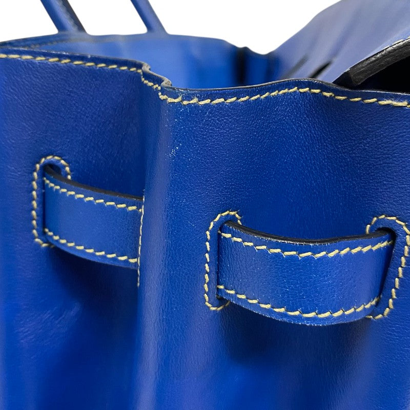 エルメス HERMES バーキン35 □F刻 ブルーフランス ゴールド金具 ガリバー ヴィブラート レディース ハンドバッグ
