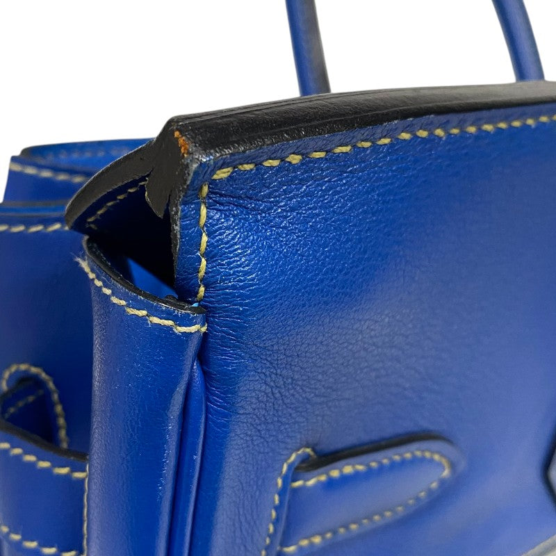 エルメス HERMES バーキン35 □F刻 ブルーフランス ゴールド金具 ガリバー ヴィブラート レディース ハンドバッグ