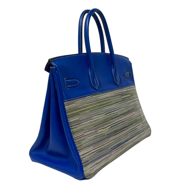 エルメス HERMES バーキン35 □F刻 ブルーフランス ゴールド金具 ガリバー ヴィブラート レディース ハンドバッグ