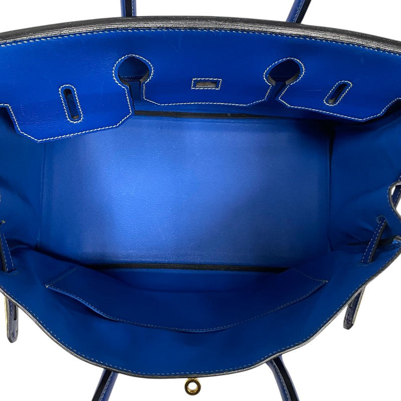 エルメス HERMES バーキン35 □F刻 ブルーフランス ゴールド金具 ガリバー ヴィブラート レディース ハンドバッグ