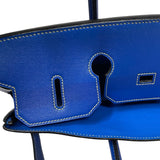 エルメス HERMES バーキン35 □F刻 ブルーフランス ゴールド金具 ガリバー ヴィブラート レディース ハンドバッグ