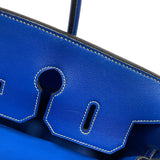 エルメス HERMES バーキン35 □F刻 ブルーフランス ゴールド金具 ガリバー ヴィブラート レディース ハンドバッグ