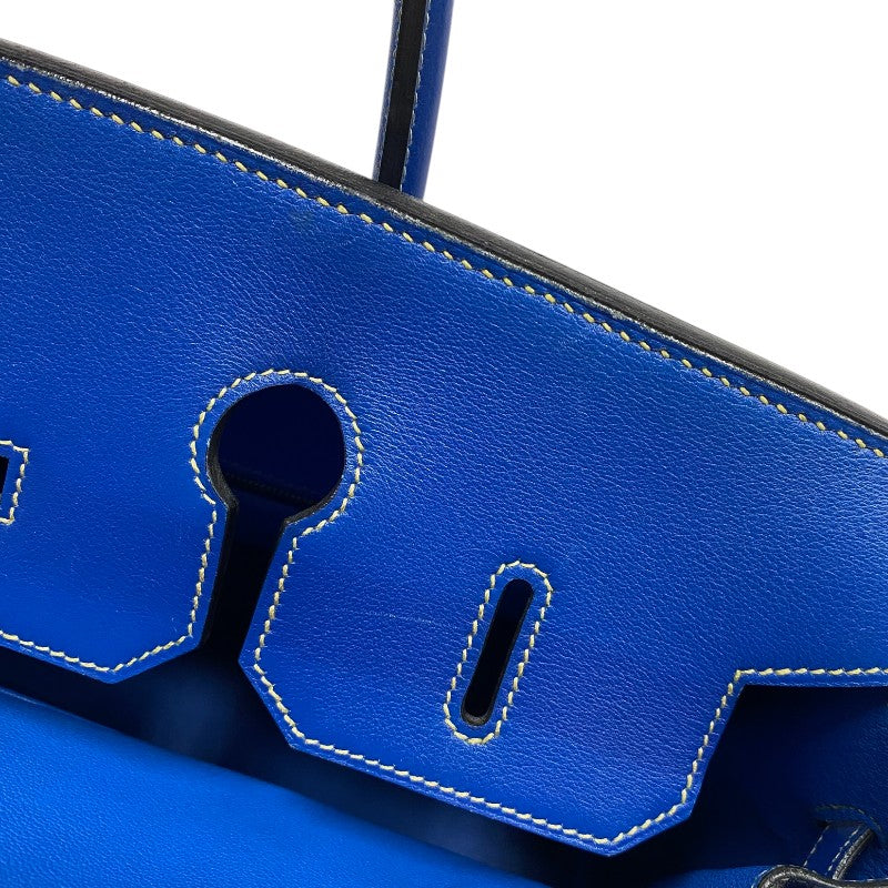 エルメス HERMES バーキン35 □F刻 ブルーフランス ゴールド金具 ガリバー ヴィブラート レディース ハンドバッグ