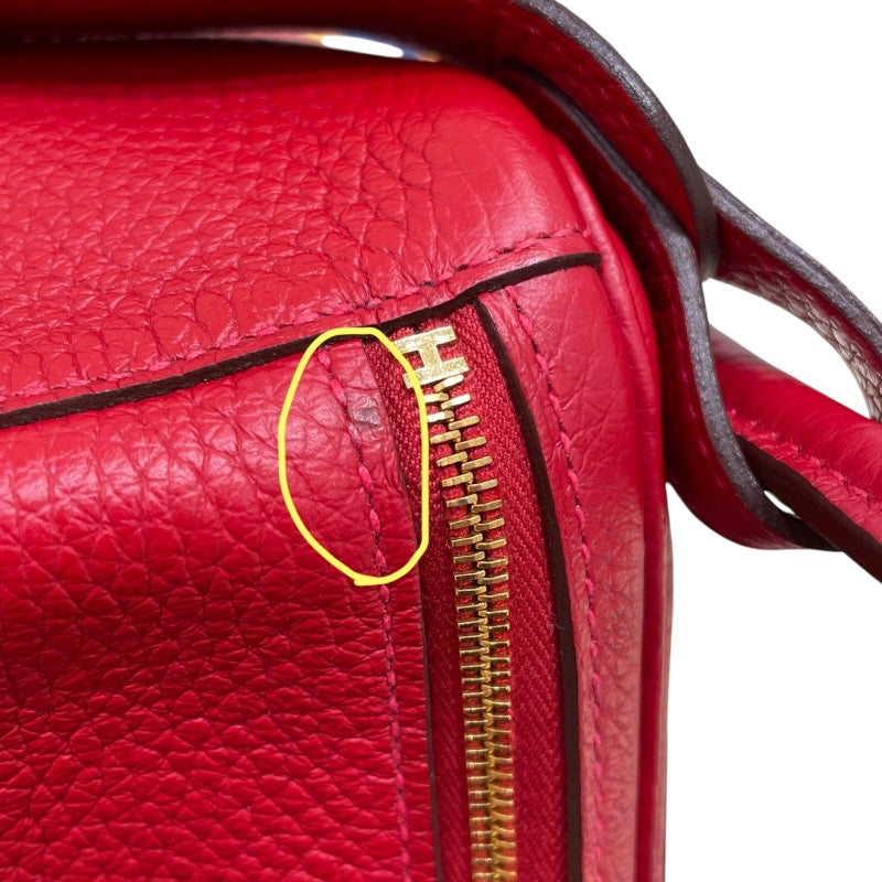 エルメス HERMES リンディ26 A刻 ルージュカザック/GD金具 トリヨン レディース ハンドバッグ
