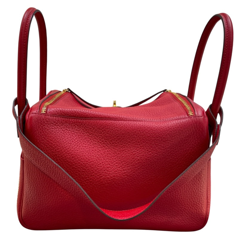 エルメス HERMES リンディ26 A刻 ルージュカザック/GD金具 トリヨン レディース ハンドバッグ