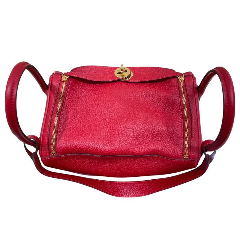 エルメス HERMES リンディ26 A刻 ルージュカザック/GD金具 トリヨン レディース ハンドバッグ