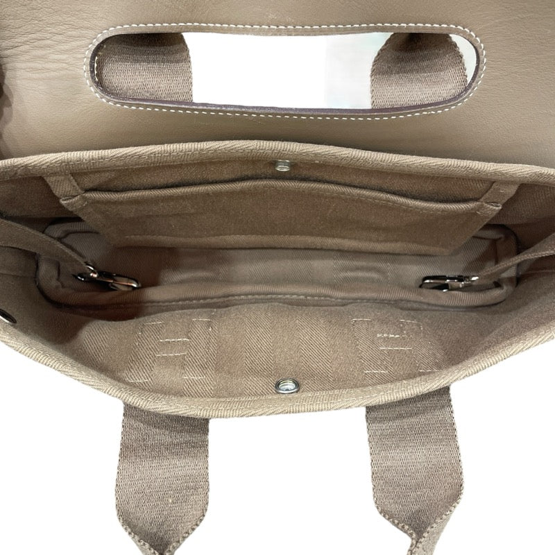 エルメス HERMES ヴァルパライソロングPM エトゥープ シルバー金具 トワル・レザー レディース ハンドバッグ