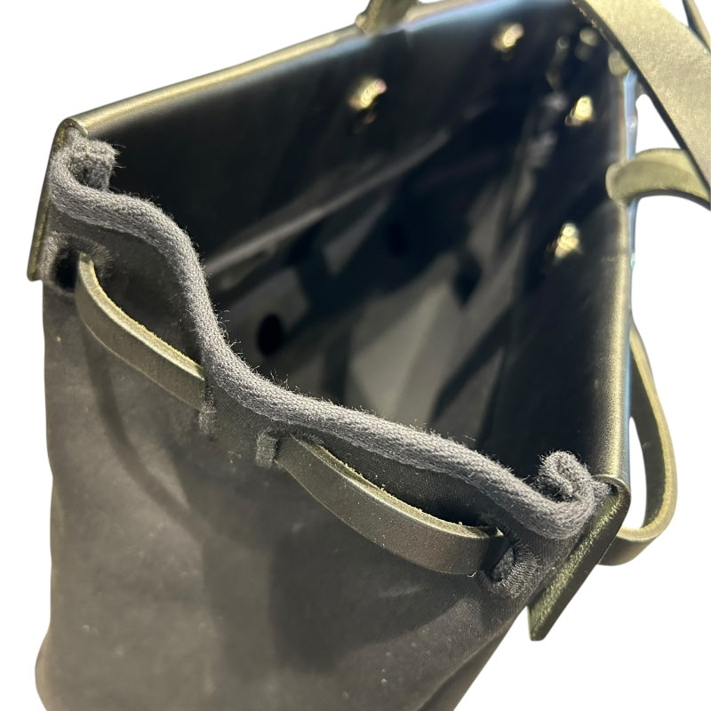 エルメス HERMES エールバッグカバスMM □G刻 ブラック/シルバー金具 トワル/レザー レディース トートバッグ