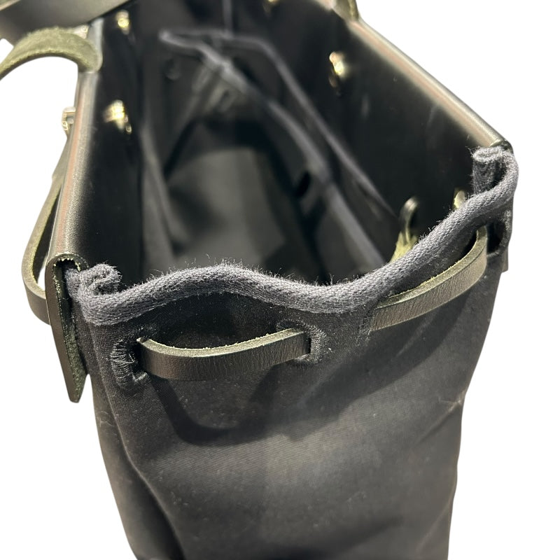 エルメス HERMES エールバッグカバスMM □G刻 ブラック/シルバー金具 トワル/レザー レディース トートバッグ