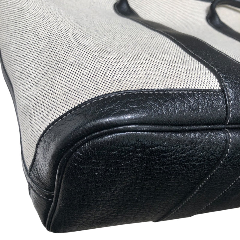 エルメス HERMES ガーデンジップMM □M刻 ブラック　シルバー金具 トワル レディース トートバッグ