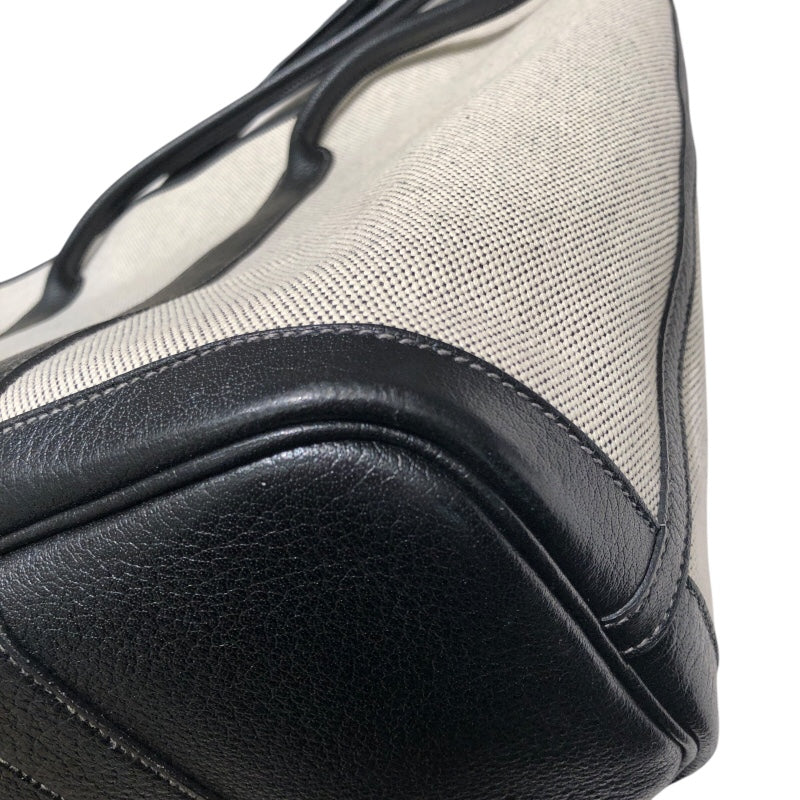 エルメス HERMES ガーデンジップMM □M刻 ブラック　シルバー金具 トワル レディース トートバッグ