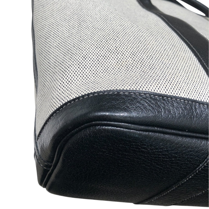 エルメス HERMES ガーデンジップMM □M刻 ブラック　シルバー金具 トワル レディース トートバッグ