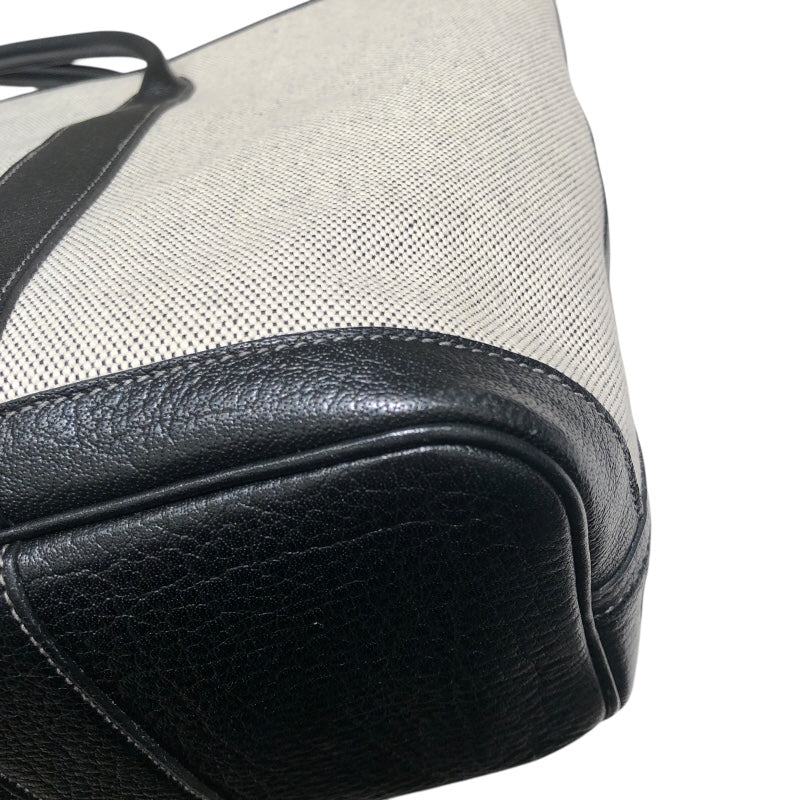 エルメス HERMES ガーデンジップMM □M刻 ブラック　シルバー金具 トワル レディース トートバッグ