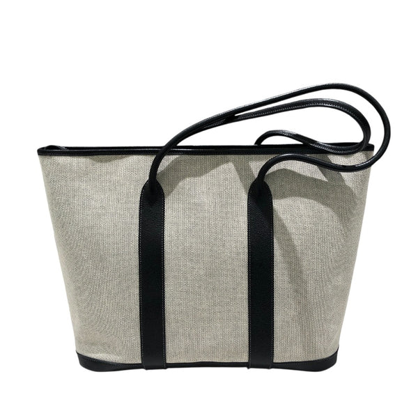 エルメス HERMES ガーデンジップMM □M刻 ブラック　シルバー金具 トワル レディース トートバッグ