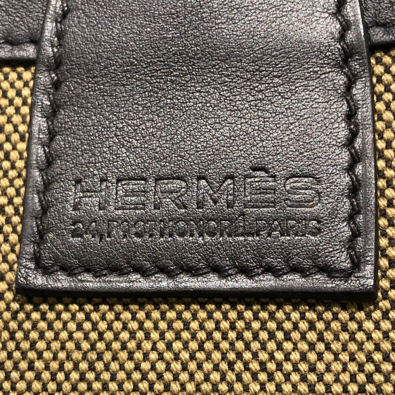 エルメス HERMES スティープル25 U刻 カーキブラック トワル・スイフト レディース ハンドバッグ