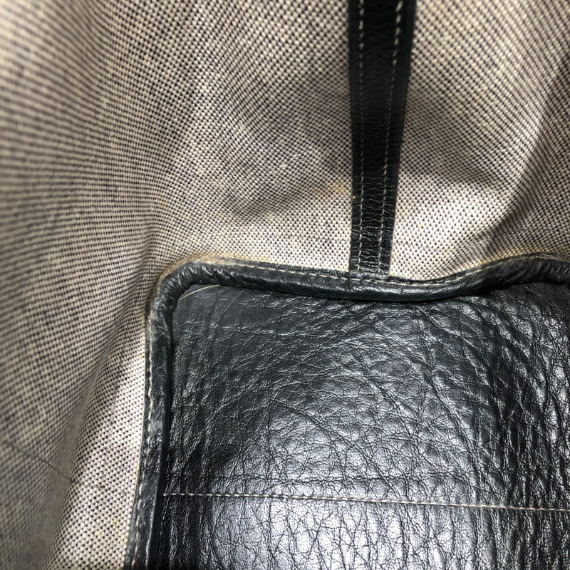 エルメス HERMES ガーデンパーティPM □F刻印 グレー・ブラック トワル・ブッフル ユニセックス ハンドバッグ