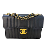 シャネル CHANEL マドモアゼルチェーンフラップバッグ ブラック/ゴールド金具 キャビアスキン レディース ショルダーバッグ