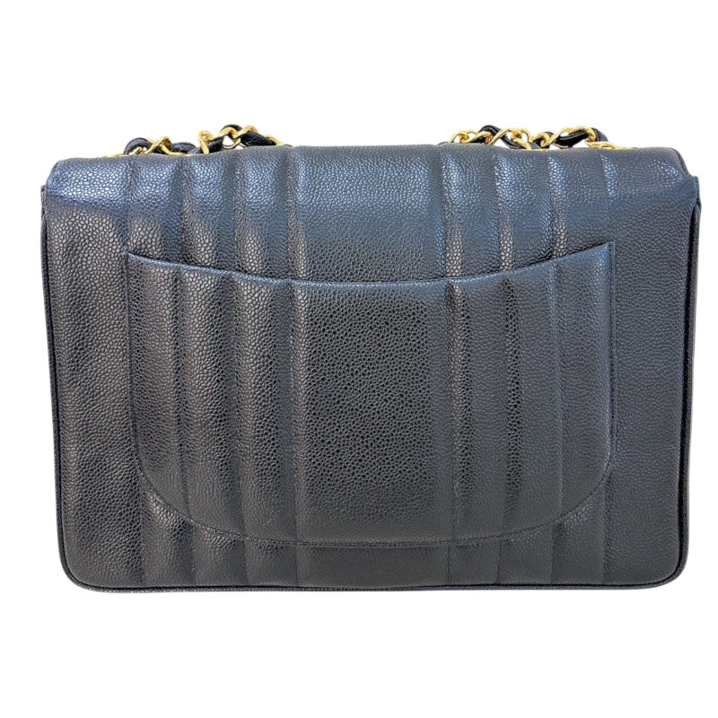 シャネル CHANEL マドモアゼルチェーンフラップバッグ ブラック/ゴールド金具 キャビアスキン レディース ショルダーバッグ