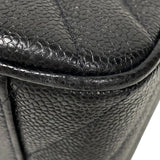 シャネル CHANEL Vステッチ ラージ フラップバッグ ブラック ゴールド金具 キャビアスキン レディース ショルダーバッグ