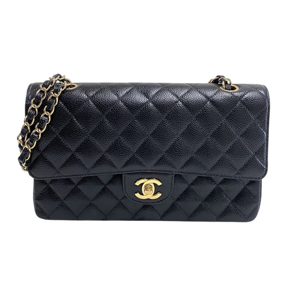 シャネル CHANEL マトラッセ25 A01112 10番台 ブラック ゴールド金具 キャビアスキン レディース ショルダーバッグ