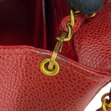 シャネル CHANEL ダイアナ25 A01165 3番台 レッド 金具ゴールド キャビアスキン レディース ショルダーバッグ