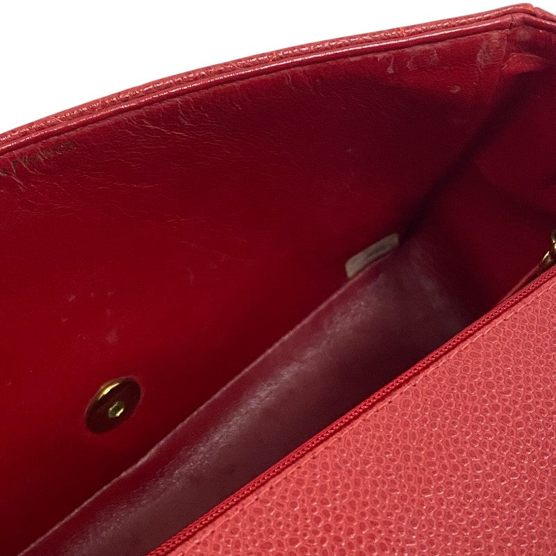 シャネル CHANEL ダイアナ25 A01165 3番台 レッド 金具ゴールド キャビアスキン レディース ショルダーバッグ