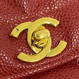 シャネル CHANEL ダイアナ25 A01165 3番台 レッド 金具ゴールド キャビアスキン レディース ショルダーバッグ