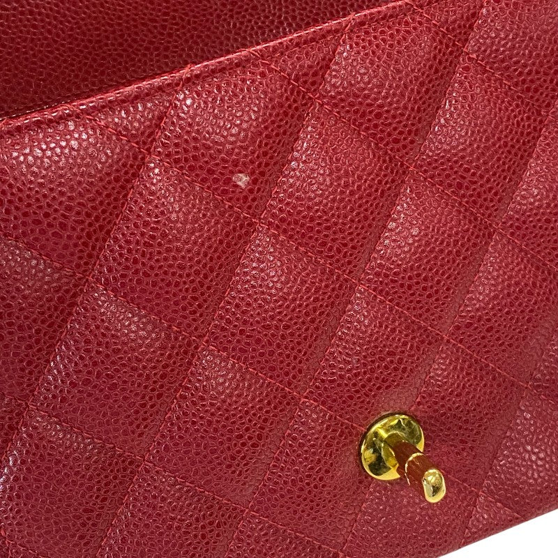 シャネル CHANEL ダイアナ25 A01165 レッド ゴールド金具 キャビアスキン レディース ショルダーバッグ